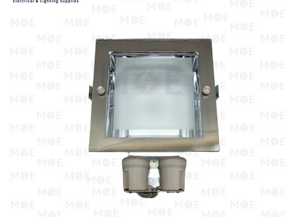 Orient Square Recessed Downlight Spotlight Frame Chrome Frosted Glass 2xE27 2x13 15cm | سبوت فارغ مربع مخفي كروم زجاج مغشى