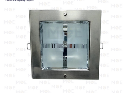 Downlight Square Recessed Spotlight Frame Chrome Frosted Glass 2xE27 20cm | KG-902 | سبوت فارغ مربع مخفي كروم زجاج مغشى