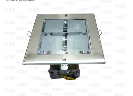 Downlight Square Recessed Spotlight Frame Chrome Frosted Glass 2xE27 20cm | KG-902 | سبوت فارغ مربع مخفي كروم زجاج مغشى