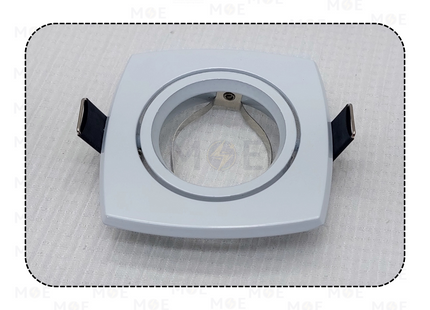 Downlight / Spotlight MR16 Frame White (05) Recessed Adjustable Square 7.5cm | KG-179 | سبوت فارغ مربع مخفي ابيض متحرك