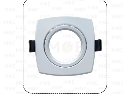 Downlight / Spotlight MR16 Frame White (05) Recessed Adjustable Square 7.5cm | KG-179 | سبوت فارغ مربع مخفي ابيض متحرك
