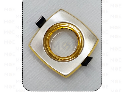 Downlight / Spotlight MR16 Frame Chrome & Gold(02) Recessed Adjustable Square 7.5cm | KG-179 | سبوت فارغ مربع مخفي كروم على ذهبي متحرك