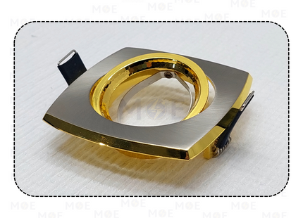 Downlight / Spotlight MR16 Frame Chrome & Gold(02) Recessed Adjustable Square 7.5cm | KG-179 | سبوت فارغ مربع مخفي كروم على ذهبي متحرك