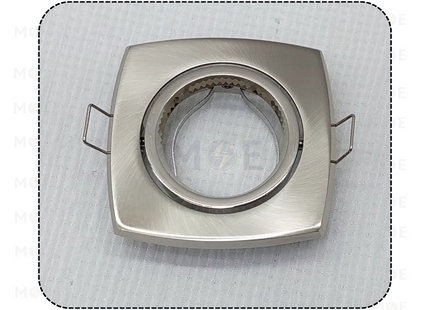Downlight / Spotlight MR16 Frame Chrome & Nickel(01) Recessed Adjustable Square 7.5cm | KG-179 | سبوت فارغ مربع مخفي كروم على نيكل متحرك
