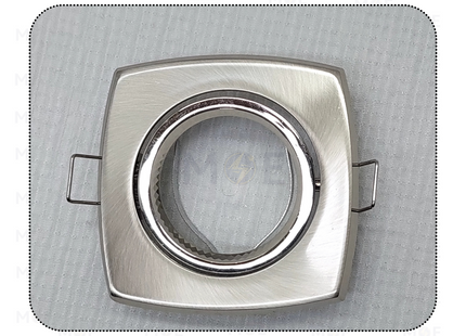 Downlight / Spotlight MR16 Frame Chrome & Nickel(01) Recessed Adjustable Square 7.5cm | KG-179 | سبوت فارغ مربع مخفي كروم على نيكل متحرك