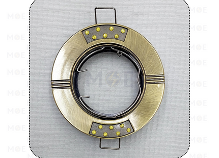 Downlight / Spotlight MR16 Frame Bronze (02) Recessed Adjustable Circular With Strass KG-222 7.5cm | KG-222 | سبوت فارغ مدور مخفي برونز مع سترس متحرك