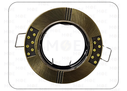 Downlight / Spotlight MR16 Frame Bronze (02) Recessed Adjustable Circular With Strass KG-222 7.5cm | KG-222 | سبوت فارغ مدور مخفي برونز مع سترس متحرك