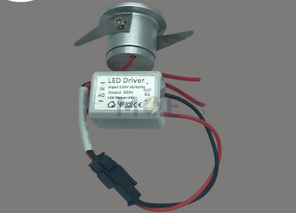 CuperLight LED Pin Downlight/ Panel Light Chrome Ceiling Flush Mounted Circular Warmwhite 2.5cm 2W | KG611-2W | سبوت بين ليد مدور مخفي كروم ورم وايت
