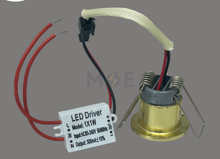 Lotus LED Pin COB Downlight/ Panel Light Gold Ceiling Flush Mounted Circular WarmWhite 80Lm 2.5cm 1W | ST-1W | سبوت بين ليد مدور مخفي ذهبي ورم وايت