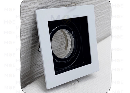 Downlight / Spotlight MR16 Frame White Recessed Adjustable Square Trimless 9cm | KG-701 | سبوت فارغ ترملس مربع مخفي ابيض متحرك