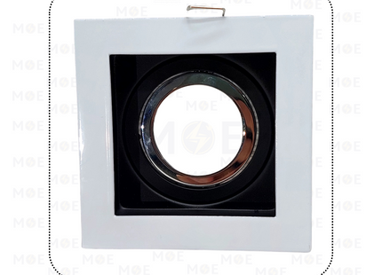 Downlight / Spotlight MR16 Frame White Recessed Adjustable Square Trimless 9cm | KG-701 | سبوت فارغ ترملس مربع مخفي ابيض متحرك