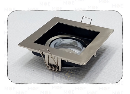 Downlight / Spotlight MR16 Frame Chrome Recessed Adjustable Square Trimless 9cm | KG-701 | سبوت فارغ ترملس مربع مخفي كروم متحرك