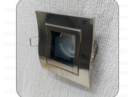 Downlight / Spotlight MR16 Frame Chrome Recessed Adjustable Wavy Square Trimless with Glass 8.5cm | KG-708 | سبوت فارغ ترملس مربع امواج مخفي كروم متحرك مع زجاج