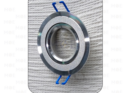 Downlight / Spotlight MR16 Frame Chrome / Silver Matt Recessed Adjustable Circular KG-438 7cm | KG-438 | سبوت فارغ مدور مخفي كروم على فضي ناشف متحرك