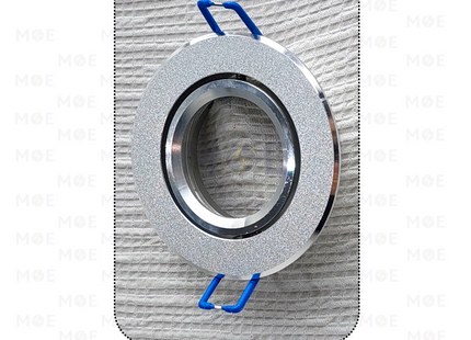 Downlight / Spotlight MR16 Frame Chrome / Silver Matt Recessed Adjustable Circular 7cm | KG-410 | سبوت فارغ مدور مخفي كروم على فضي ناشف متحرك