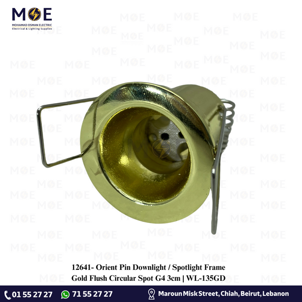 Orient Pin Downlight / Spotlight Frame Gold Flush Circular Spot G4 3cm | WL-135GD