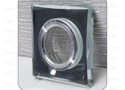 Downlight / Spotlight MR16 Frame Chrome Recessed Square with Mirror Glass 6cm | سبوت فارغ مربع مخفي مع زجاجة مراية كروم ثابت