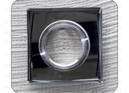 Downlight / Spotlight MR16 Frame Chrome Recessed Square with Mirror Glass 6cm | سبوت فارغ مربع مخفي مع زجاجة مراية كروم ثابت