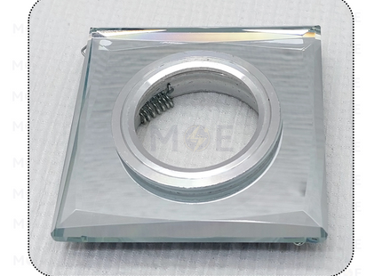 Downlight / Spotlight MR16 Frame Chrome Recessed Square with Mirror Glass 6cm | سبوت فارغ مربع مخفي مع زجاجة مراية كروم ثابت