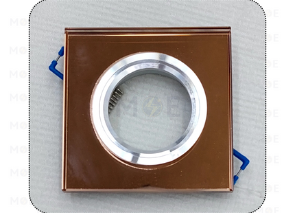 Cuperlight Downlight / Spotlight MR16 Frame Chrome Recessed Square with Coffee Mirror Glass 6cm | 010-1 | سبوت فارغ مربع مخفي مع زجاجة مراية كوفي كروم ثابت