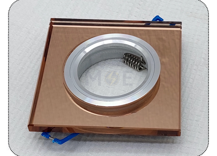 Cuperlight Downlight / Spotlight MR16 Frame Chrome Recessed Square with Coffee Mirror Glass 6cm | 010-1 | سبوت فارغ مربع مخفي مع زجاجة مراية كوفي كروم ثابت