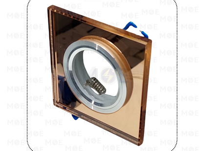 Cuperlight Downlight / Spotlight MR16 Frame Chrome Recessed Square with Coffee Mirror Glass 6cm | 010-1 | سبوت فارغ مربع مخفي مع زجاجة مراية كوفي كروم ثابت