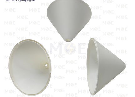 Scame Conical Plastic Ceiling Light Cap Cover Big White | 190.366B | روزاز بلاستيك ابيض كبير مع فريم