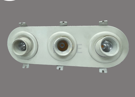 Goldenlight LED COB Triple Head Downlight/ Panel Light Adjustable White Ceiling Flush Mounted Rectangular / Oval Warmwhite 3000K 25x6.5cm 3x5.5W | X4010-3 | سبوت ليد متلت مخفي مستطيل بيضاوي متحرك شكل عيون ورم وايت