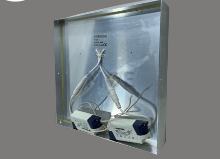 CuperLight LED Downlight/ Panel Light Chrome Ceiling Surface Mounted Square Daylight 6000K 26x26cm 45W | TH-45W | سبوت ليد مربع ظاهر كروم/فضي دايلايت