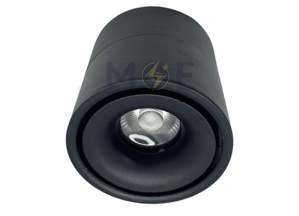 Cuperlight LED COB Downlight Surface Adjustable 360 Degree Cylinder Spot Black Warmwhite 3000K 10x10cm 18W | H0014 | سبوت ليد ظاهر مدور شكل سيلندر متحركدرجة اسود ورم وايت