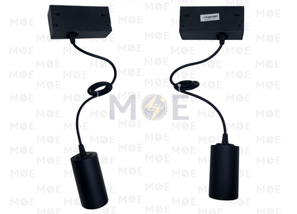 Cuperlight LED Magnetic Track Light Head Spot Pendant Black WarmWhite 6x10cm 0.75mt 12W | CU3512DX1 | سبوت ليد تنزيلة سكة مغناتيك اسود ورم وايت