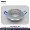 Downlight / Spotlight MR16 Frame Silver Matt 418 Recessed Fix Circular Aluminium +Strass 5.5cm | KG-418