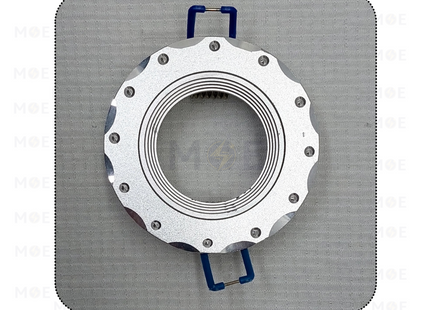 Downlight / Spotlight MR16 Frame Silver Matt 418 Recessed Fix Circular Aluminium +Strass 5.5cm | KG-418 | سبوت المنيوم فارغ مدور مخفي فضي مات مع سترس ثابت