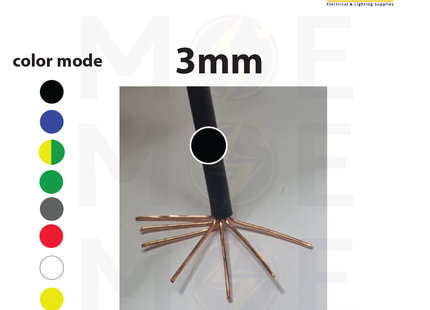 Liban Cables Single Core Stranded 3mm Black | NYA | شريط مفرد قاسي اسود