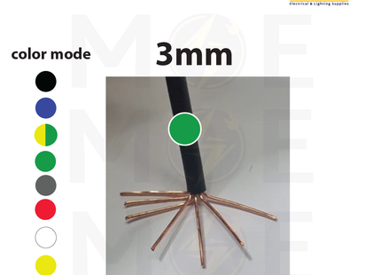 Liban Cables Single Core Stranded 3mm Green | NYA | شريط مفرد قاسي اخضر