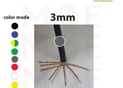 Liban Cables Single Core Stranded 3mm Gray | NYA | شريط مفرد قاسي رمادي