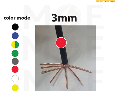Liban Cables Single Core Stranded 3mm Red | NYA | شريط مفرد قاسي احمر