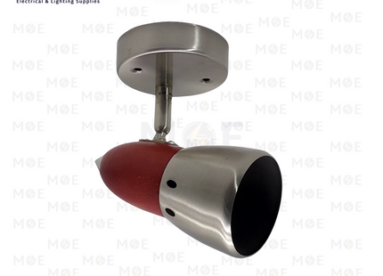Surface Adjustable Spotlight Wood & Chrome E14 R50 12cm | سبوت ظاهر متحرك خشبي و كروم