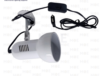 Orient Surface Adjustable Spotlight White with Switch & Cable E27 R80 15cm | Model: B1011 | سبوت ظاهر متحرك ابيض مع شريط و مفتاح