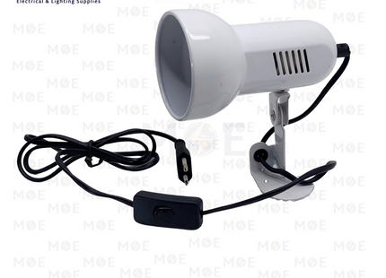 Orient Surface Adjustable Spotlight White with Switch & Cable E27 R80 15cm | Model: B1011 | سبوت ظاهر متحرك ابيض مع شريط و مفتاح
