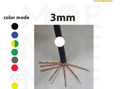 Liban Cables Single Core Stranded 3mm White | NYA | شريط مفرد قاسي ابيض