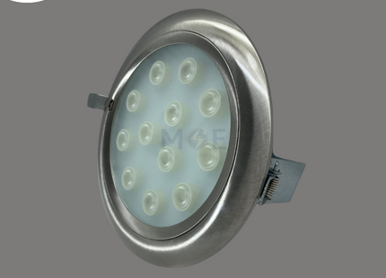 Cuperlight LED DownLight/Panel Light Chrome Flush Circular Spot Warmwhite 20.5cm 12x1W | KG-904 | سبوت ليد مدور مخفي كروم ورم وايت