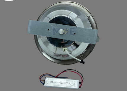 Cuperlight LED DownLight/Panel Light Chrome Flush Circular Spot Warmwhite 20.5cm 12x1W | KG-904 | سبوت ليد مدور مخفي كروم ورم وايت