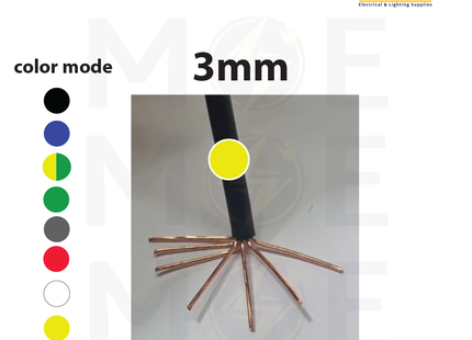 Liban Cables Single Core Stranded 3mm Yellow | NYA | شريط مفرد قاسي اصفر