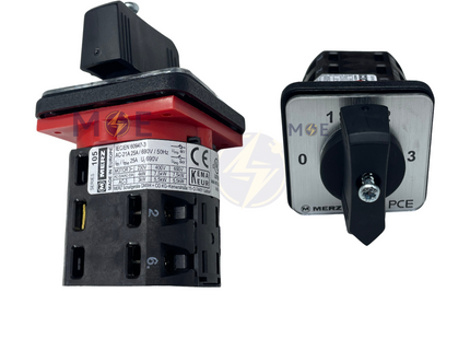 Merz Step Switch with 0 side position 0-1-2-3 1P 20A 48x48mm | MZ 12423 | مفتاح سلفرتور