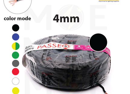 Liban Cables Single Core Stranded 4mm Black | NYA | شريط مفرد قاسي اسود