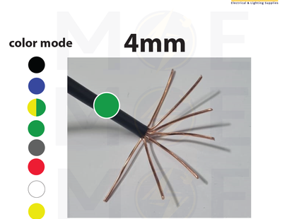 Liban Cables Single Core Stranded 4mm Green | NYA | شريط مفرد قاسي اخضر