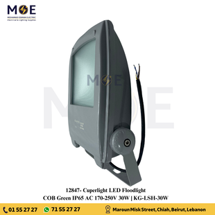 Cuperlight COB LED Floodlight Gray 30W Green IP65 | KG-LSH-30W | برجكتور ليد انارة مطري رمادي ضو اخضر