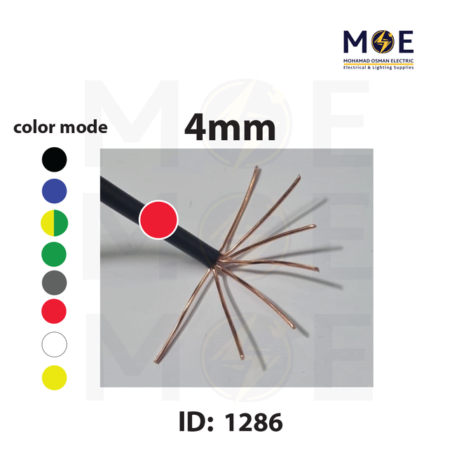 Liban Cables Single Core Stranded 4mm Red | NYA | شريط مفرد قاسي احمر