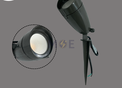 MEGAMAN LED Black COB Garden Spike Spotlight Warmwhite IP65 1000Lm 14W | ZDL1062 | سبوت شك ليد بي كي رمادي ورم وايت